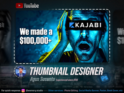 Thumbnail Design - Kajabi Review design graphic design manipulation photo editing photoshop thumbnail youtube thumbnail
