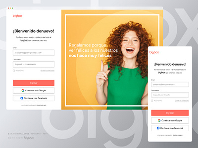 Sign In redesign Bigbox dailyui design figma responsive ui uidesign web design website