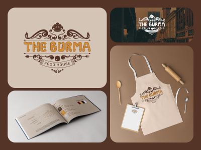 THE BURMA - Food House Logo Design burma logo burma ornament burma ornament logo food logo food logo design logo design logo guideline myanmar myanmar ornament logo myanmar ornaments