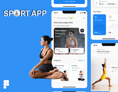 Sport Yoga App 3d animation branding figma graphic design illustration logo motion graphics ui