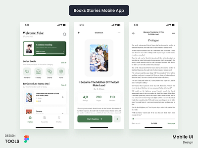 Books Stories Mobile App books mobile app stories story story kids ui design uiux webtoon