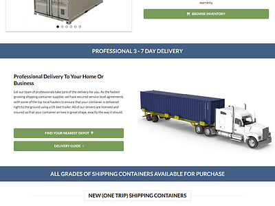 New Shipping Containers for Sale Website Design ui