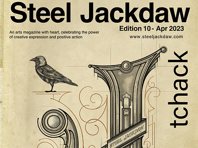 J-Lettering | Cover Art for Steel Jackdaw Magazine | № 10 art cover cover art coverart details digital art fine art handletter handlettering illustration jackdaw lettering logo designer magazine procreate procreate art sketch steampunk tomasz biernat vintage