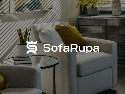 SofaRupa logo branding custom logo furniture logo identity illustration king logo logo mark sofa sr logo