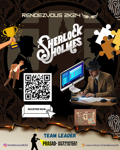 Sherlock Holmes poster design graphic design logo ui