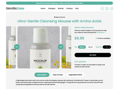 Skincare Website Product Page Design ecommerce ecommerce product page skincare ecommerce website skincare website skincare website product page