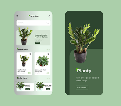 UI Interface for Plant shop branding design graphic design illustration illustrator interface plant shop ui ux vector