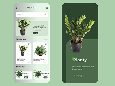 UI Interface for Plant shop branding design graphic design illustration illustrator interface plant shop ui ux vector