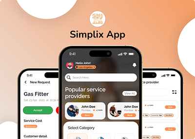 Simplix for service provider app ui app uiux design figma service app ui ux