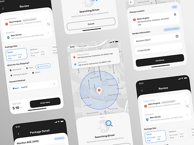 Shipping App - Order Flow app mobile app mobile shipping order order flow package detail pick up flow pickup mobile product design shipping shipping app ui ui design uiux