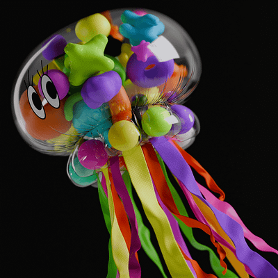 Jellyfish 3d animal blender cinema design graphic design illustration render texture