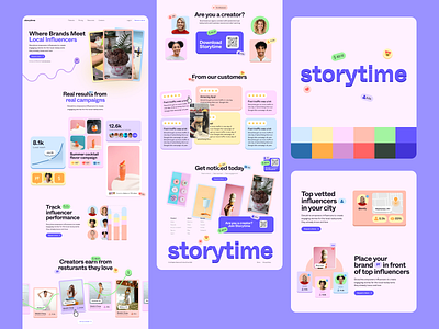 Storytime Landing Page Style Guide ai caviar color palette design fonts icon animation icons storytime style guide typography ui ux web design