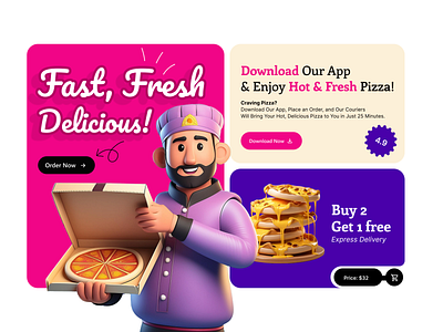 PizzaDash website Design Concept app branding design illustration ui ux uxdesign