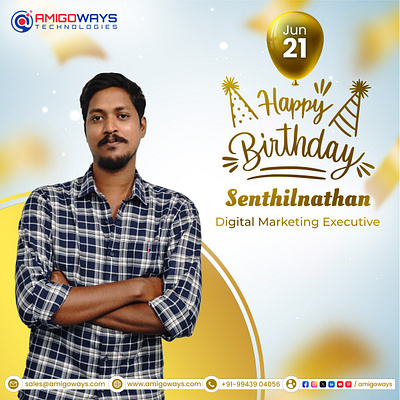 🎉 Happy Birthday Senthil Nathan M! 🎂🎈 amigoways amigowaysappdevelopers amigowaysteam digitalmarketing