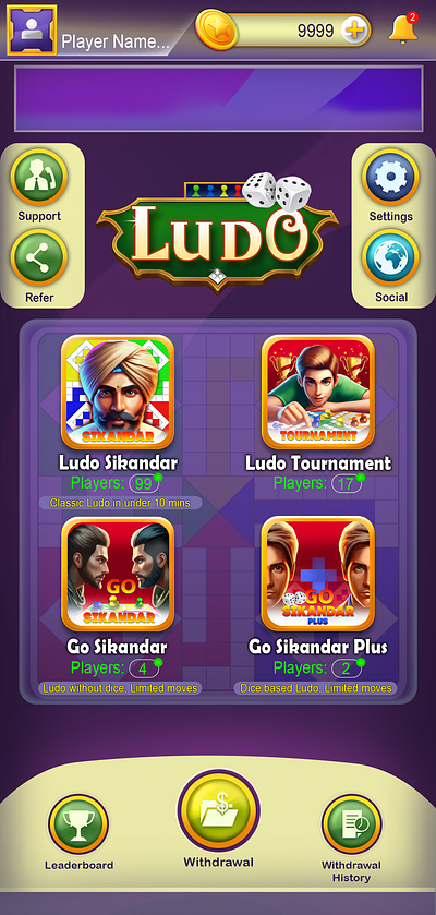 Ludo game UI Concept casual game game art game ui ludo ludo game ludo sikandar ui art ui design