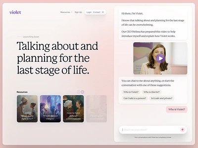 Violet AI Companion app branding design product design ui