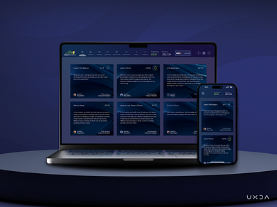 Simplifying Trading Through an Educational Platform app design banking blocks cards cx dark ui design finance financial fintech forex forex trading responsive ui user experience user interface ux ux design
