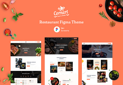 Cornert Restaurant Theme UI Kit hotel restaurant themeforest u ui