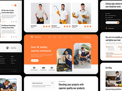 HandyWorks | Design for handymen services agency booking branding carpenter construction website design electrician website handyman handyman website home service landing page landingpage painting plumbing plumbing website roofing landing page service web design webdesign website website design