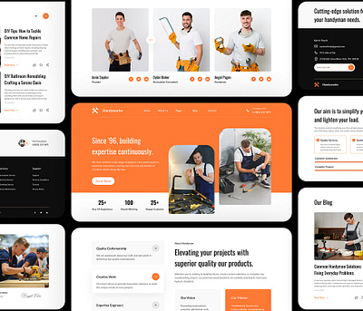HandyWorks | Design for handymen services agency booking branding carpenter construction website design electrician website handyman handyman website home service landing page landingpage painting plumbing plumbing website roofing landing page service web design webdesign website website design