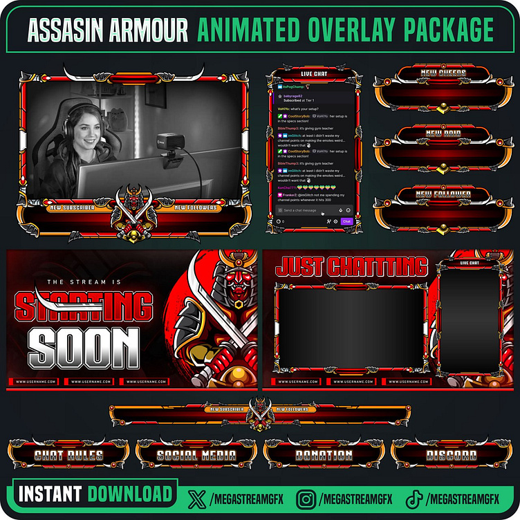 Assasin Armour Twitch Overlay - Stream Overlay by MegastreamGfx on Dribbble