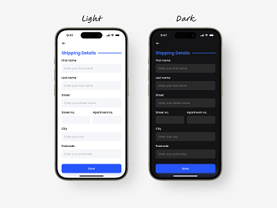 Shipping Form Screen app clean dailyui dark delivery delivery form details form mobile app shipment shipping shipping details shipping form ui ux