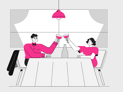 Romantic Dinner Date: An Evening to Remember 🌹🍷 2d artowrk 3d aniamtion branding character design graphic design illustration logo motion graphics ui vector