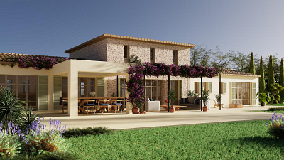 Archviz with #blender for a “ finca” in Spain 3d 3dmodelling architectural visualization architecturalpresentation architecture design visualization