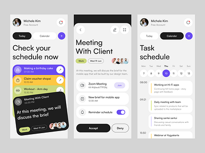 Schedule Mobile App activity app design manage minimal mobile planner product project reminder saas schedule schedule app task task app task list ui ux