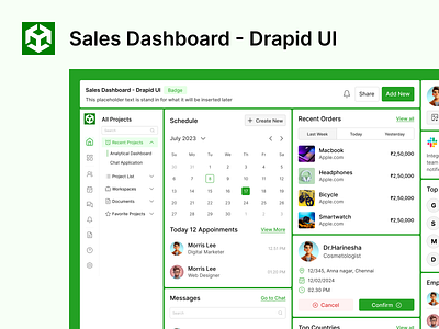 Sales Dashboard Components components dashboard design sales salesdashboard ui ux