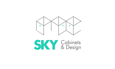 Logo for Sky Cabinets & Design graphic design logo
