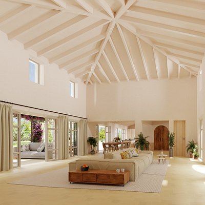 Interior ArchViz for a “finca” in Spain 3d 3dmodelling architectural visualization architecturalpresentation architecture design ui visualization