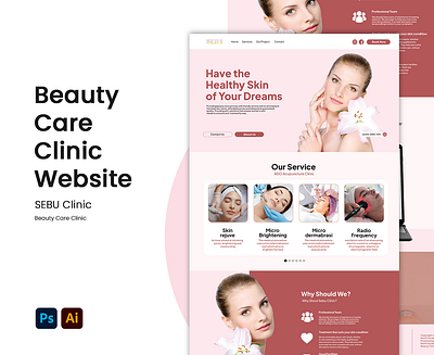 Beauty Care Clinic Website Design & Management branding design graphic design landingpage redesign ui ux