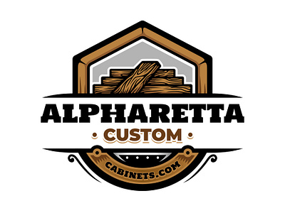 Design Project - Alpharetta Custom branding business cabinet cartoon custom illustration isolated logo vector wood woodwork