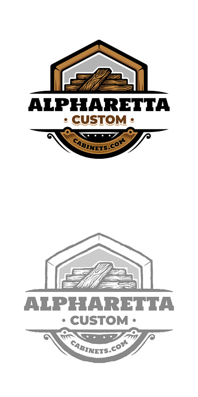 Design Project - Alpharetta Custom branding business cabinet cartoon custom illustration isolated logo vector wood woodwork