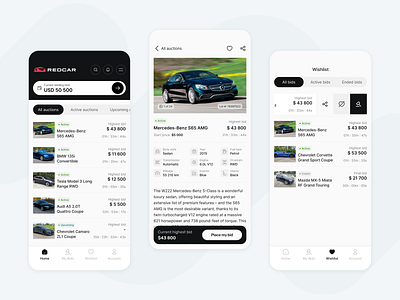 Car Auction App application auction design mobile app ui uiux design ux