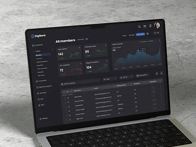 Cryptocurrency Bank | CRM | Dashboard admin panel banking blockchain charts cms crm crypto cryptocurrency daily ui dark mode dashboard design filters line chart table ui ui trends ux web application