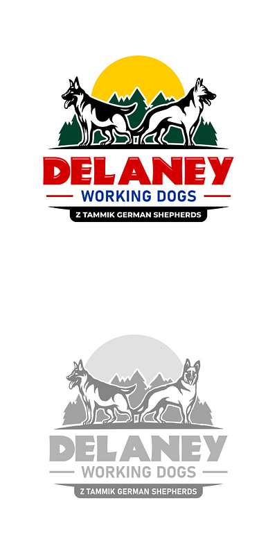 Design Project - Delaney Working Dogs animal branding business cartoon dog illustration isolated k9 logo pet training vector working