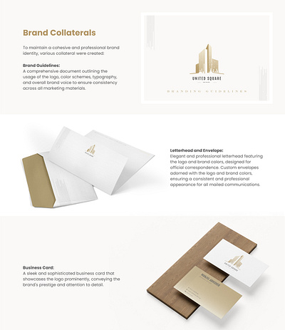 United Square Brand Identity brand creation brand identity branding branding collateral business card graphic design logo logo design real estate