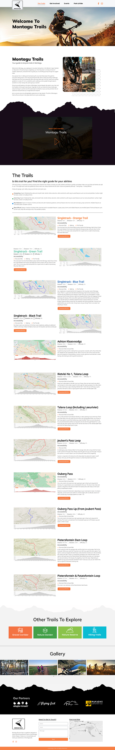 Montagu Trails Website branding front end graphic design ui web design website design