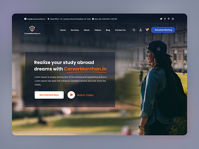 Career Counseling & Study Placements Landing Page inteface landing page ui