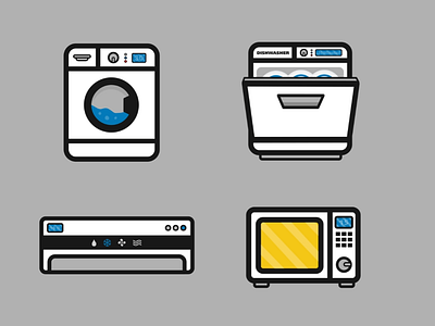 Modern Home Appliances Animated Icon Set animation design graphic design illustration ui ux vector