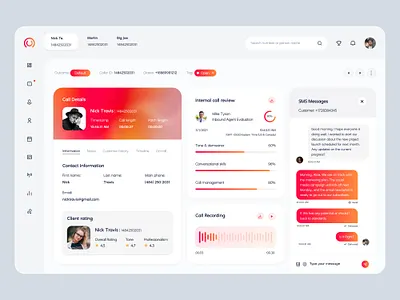 Call Manager Dashboard UI Design call manager dashboard dashboard design minimal ui ui design