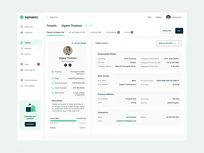 Property management SaaS b2b design figma proptech saas software ui ux web