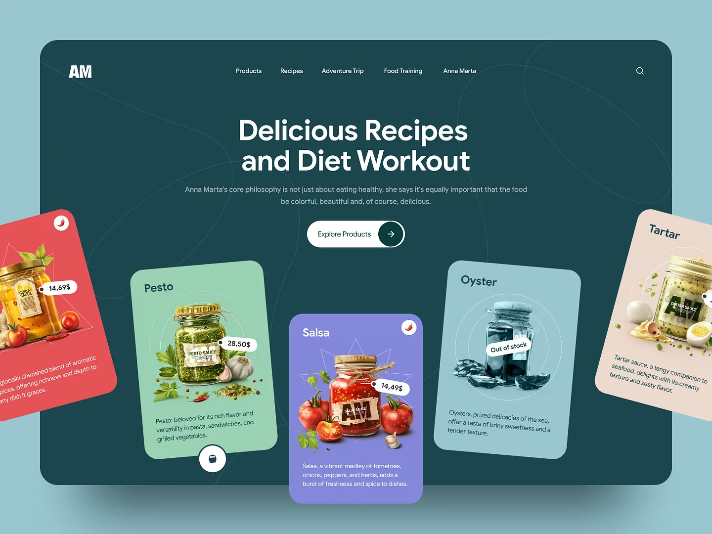 Vibrant Food Blog Website Design for Healthy Recipes