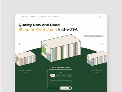 Animated Home Page Layout | Shipping & Storage Containers animated landing page animatedlayout animation concept containershipping dailyui design ecommerce ecommercewebsite home page layout inspiration shippingcontainers testimonials ui
