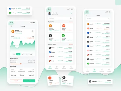 Trading app branding clean cleandesign design figma latest trending ui ux