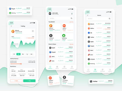 Trading app branding clean cleandesign design figma latest trending ui ux