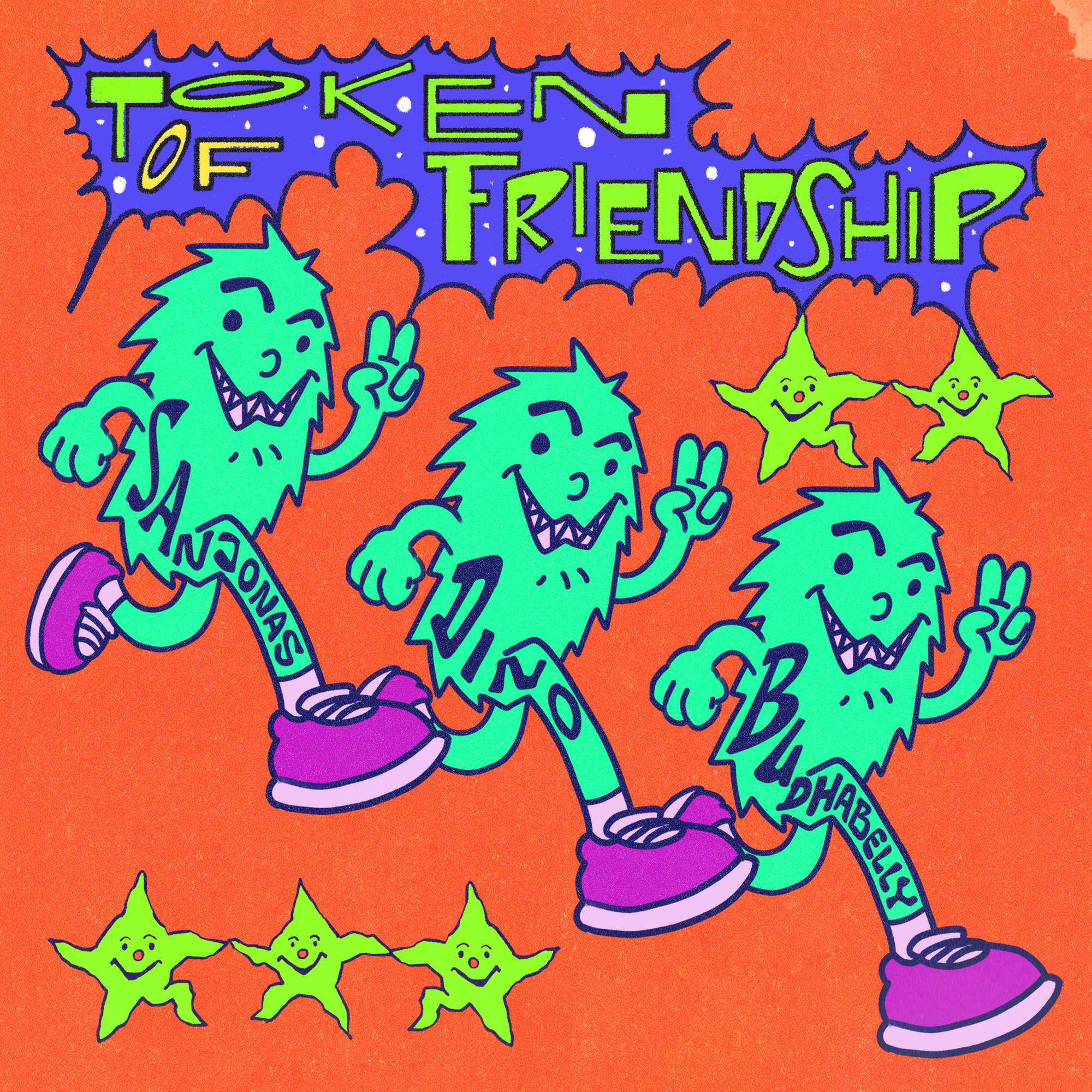 Token of Friendship : Poster Illustration artdirection artwork branding celebration character collaboration commision digital event friendship graphic design happy illustration party poster project token typography vector warm