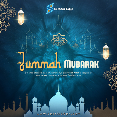 Jummah Mubarak from Spark Lab: Embracing Faith and Creativity app branding design graphic design illustration illustration art jummah mubarak logo spark lab ui ux vector